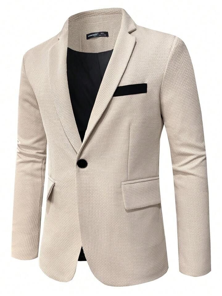 Men's knit casual blazer cotton blend comfortable fit